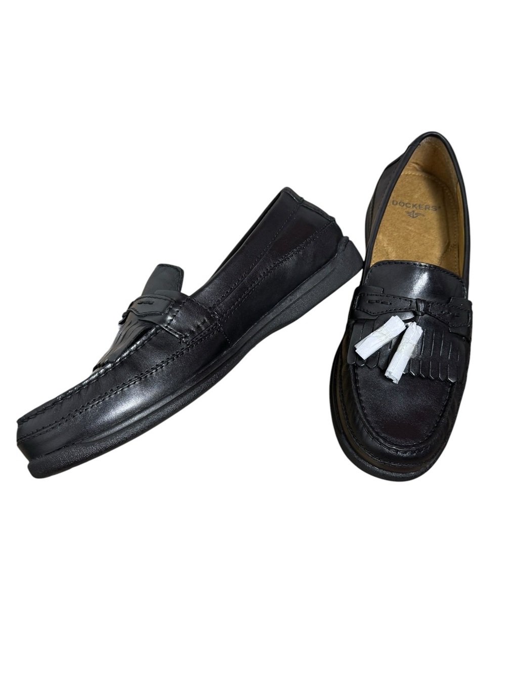 Dockers Men’s Sinclair Black Leather Tassel Kiltie Loafers Size 10 M